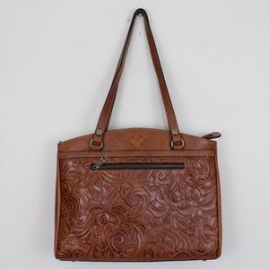 Patricia Nash Burnish Tooled Floral Poppy Tote Bag